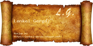 Lenkei Gergő névjegykártya
